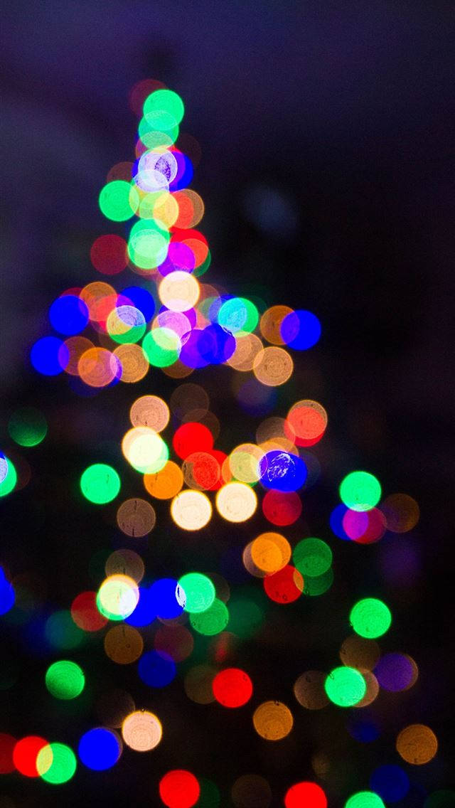 iPhone, bokeh, Christmas tree, SD Phone Wallpaper