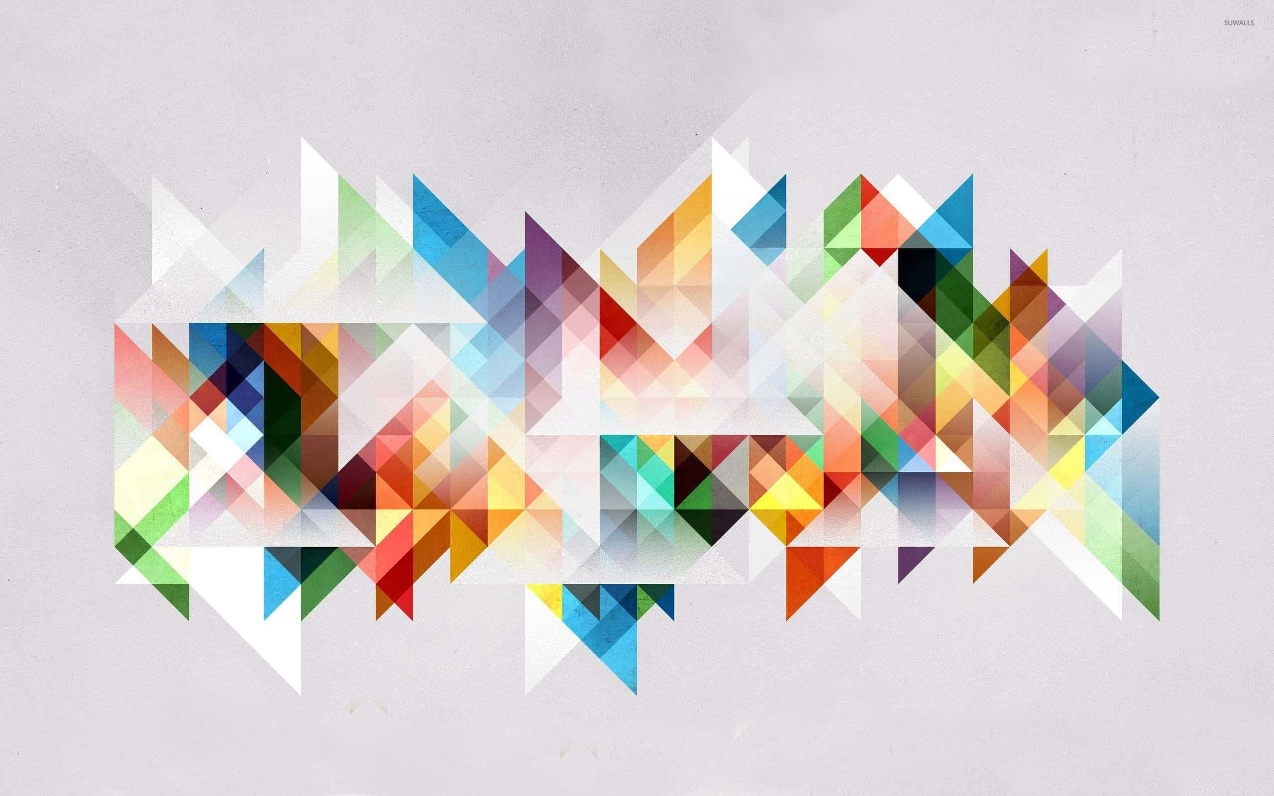 colorful abstract art, vibrant abstract composition, overlapping colorful triangles, 2K Desktop Wallpaper
