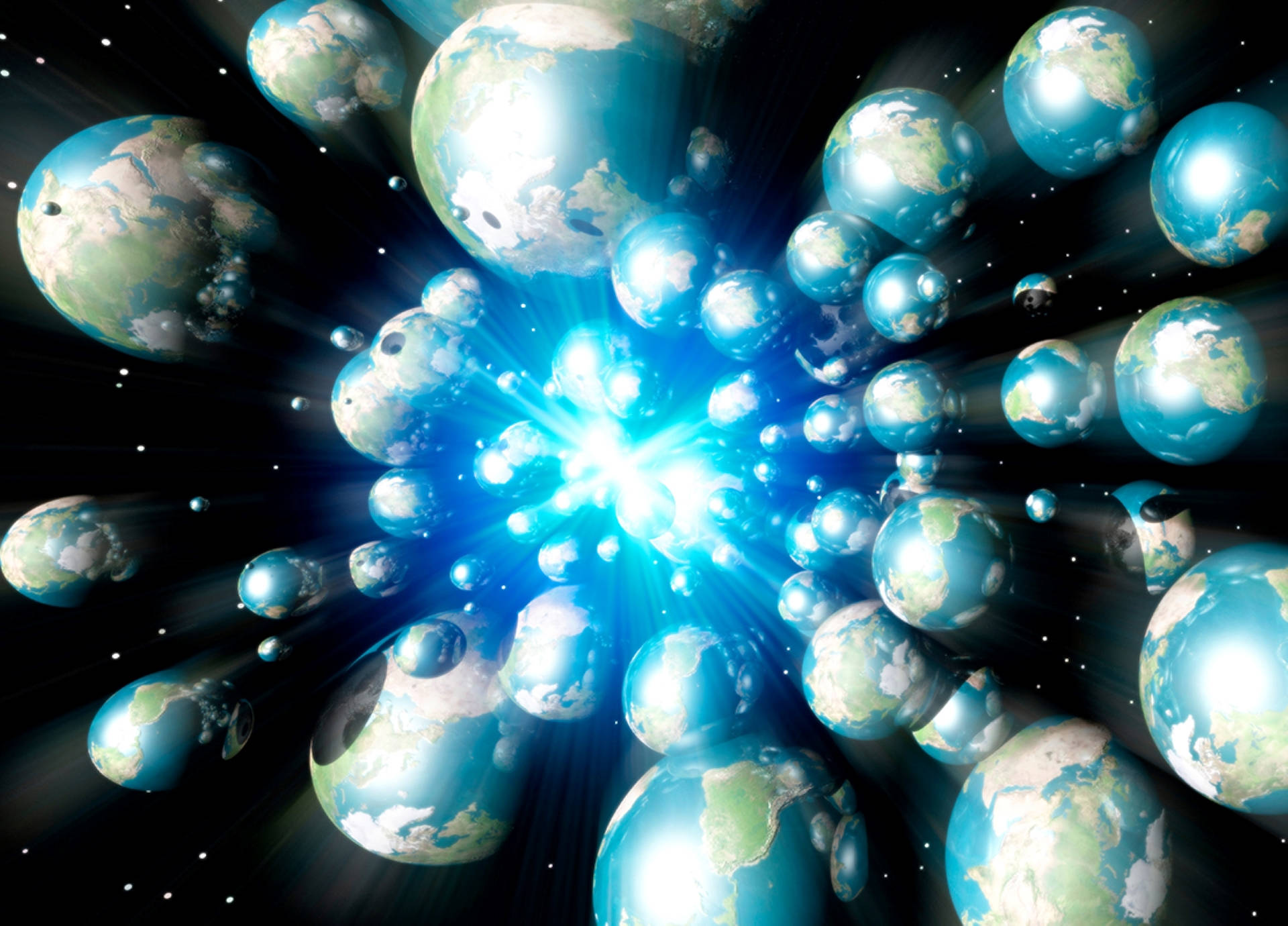Multiverse, Earth-like planets, cosmic explosion, Full HD Desktop Wallpaper