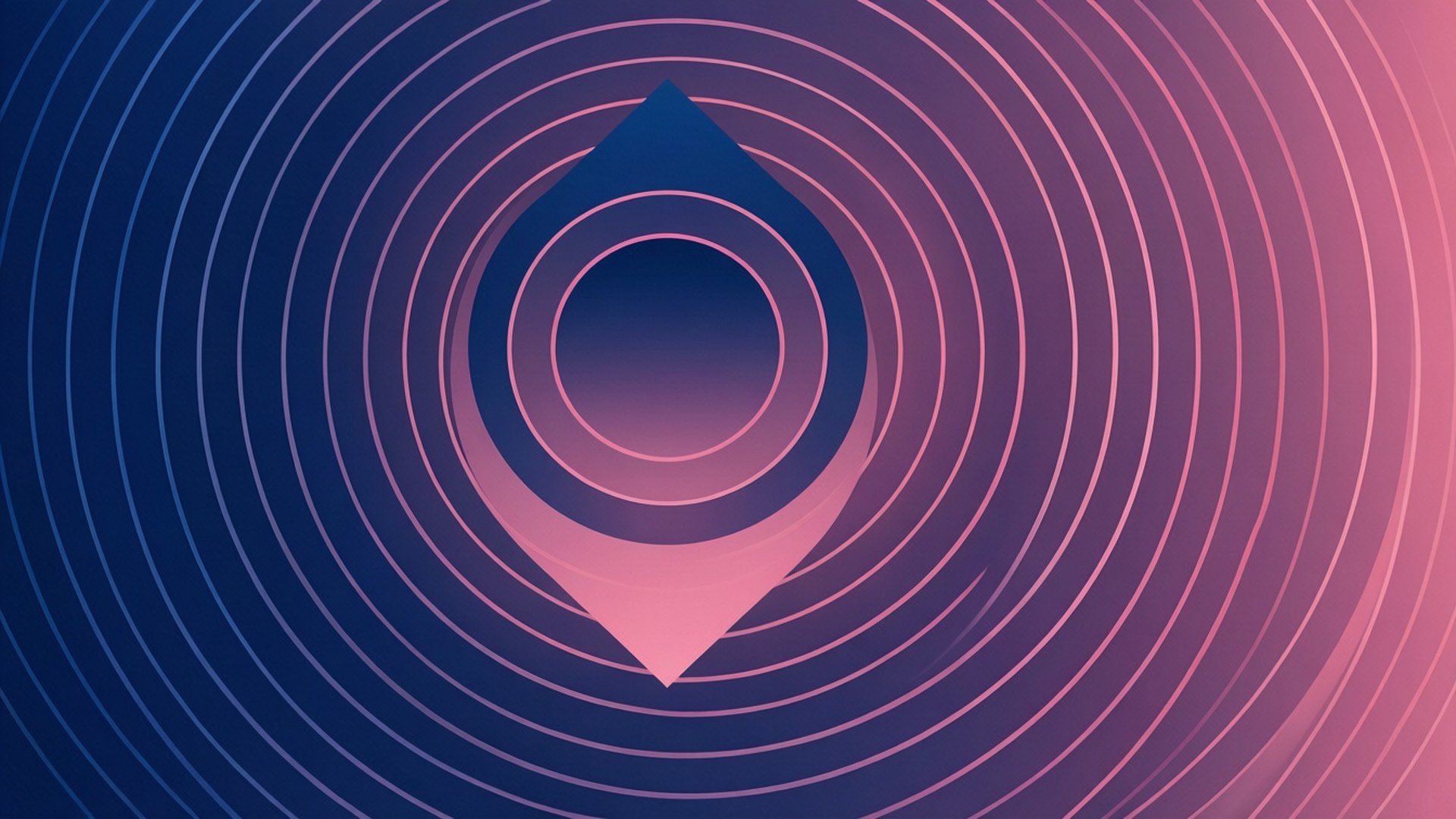 geometric diamond shape, concentric circles, deep blue, Full HD Desktop Wallpaper