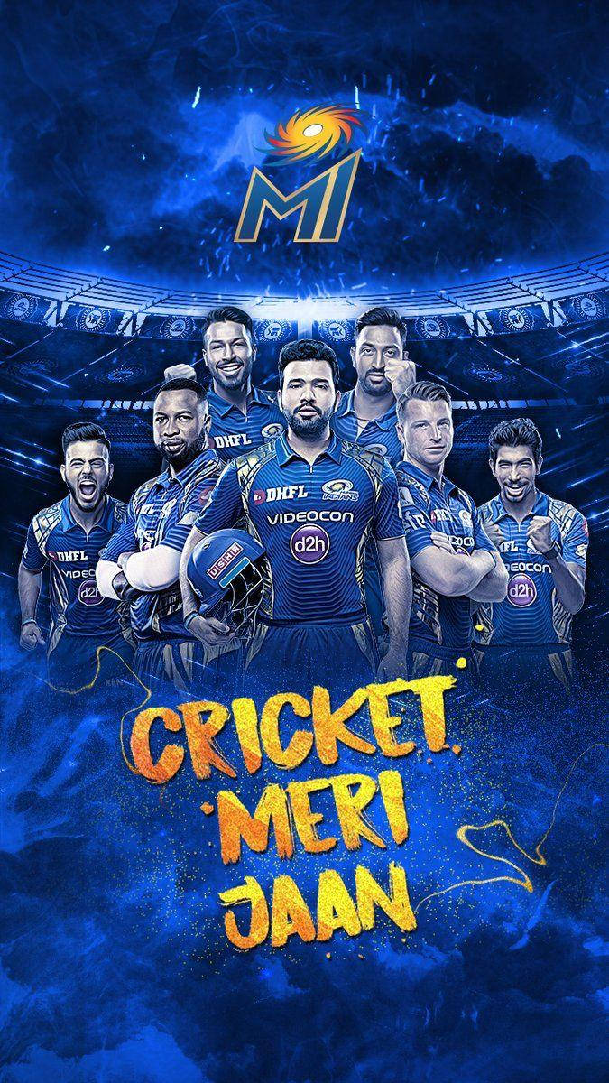 Mumbai Indians, monogram logo, blue jerseys, SD Phone Wallpaper