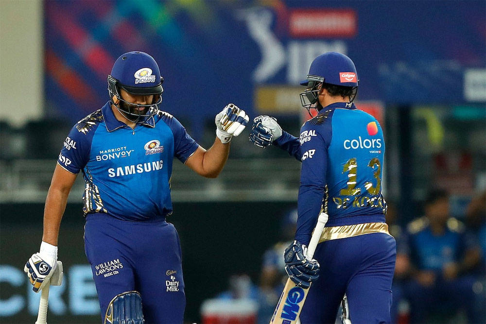 Mumbai Indians, blue uniforms, stadium field, SD Desktop Wallpaper
