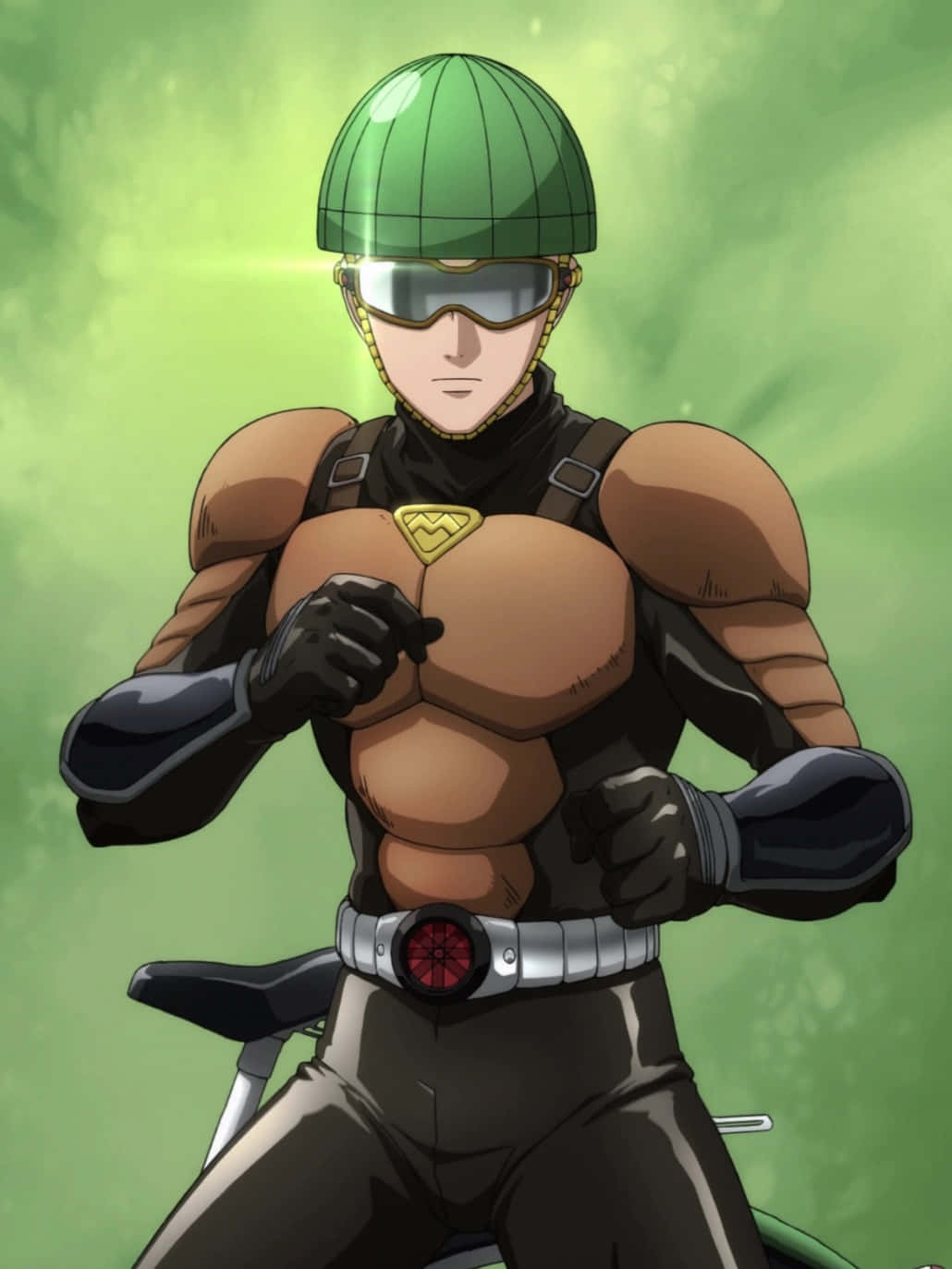 Mumen Rider, green helmet, black gear, HD Phone Wallpaper