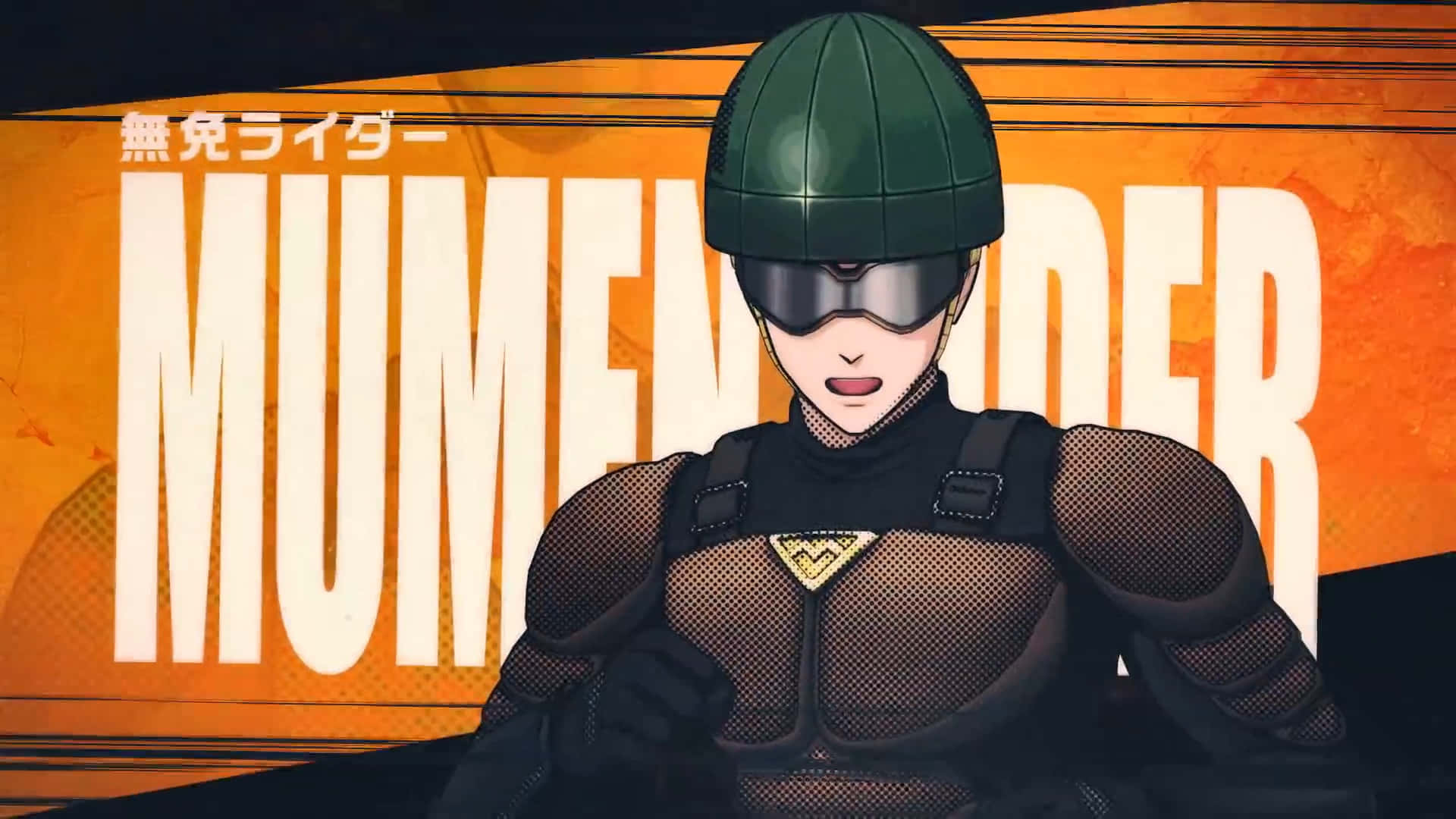 Mumen Rider, green helmet, black mesh armor, Full HD Desktop Wallpaper