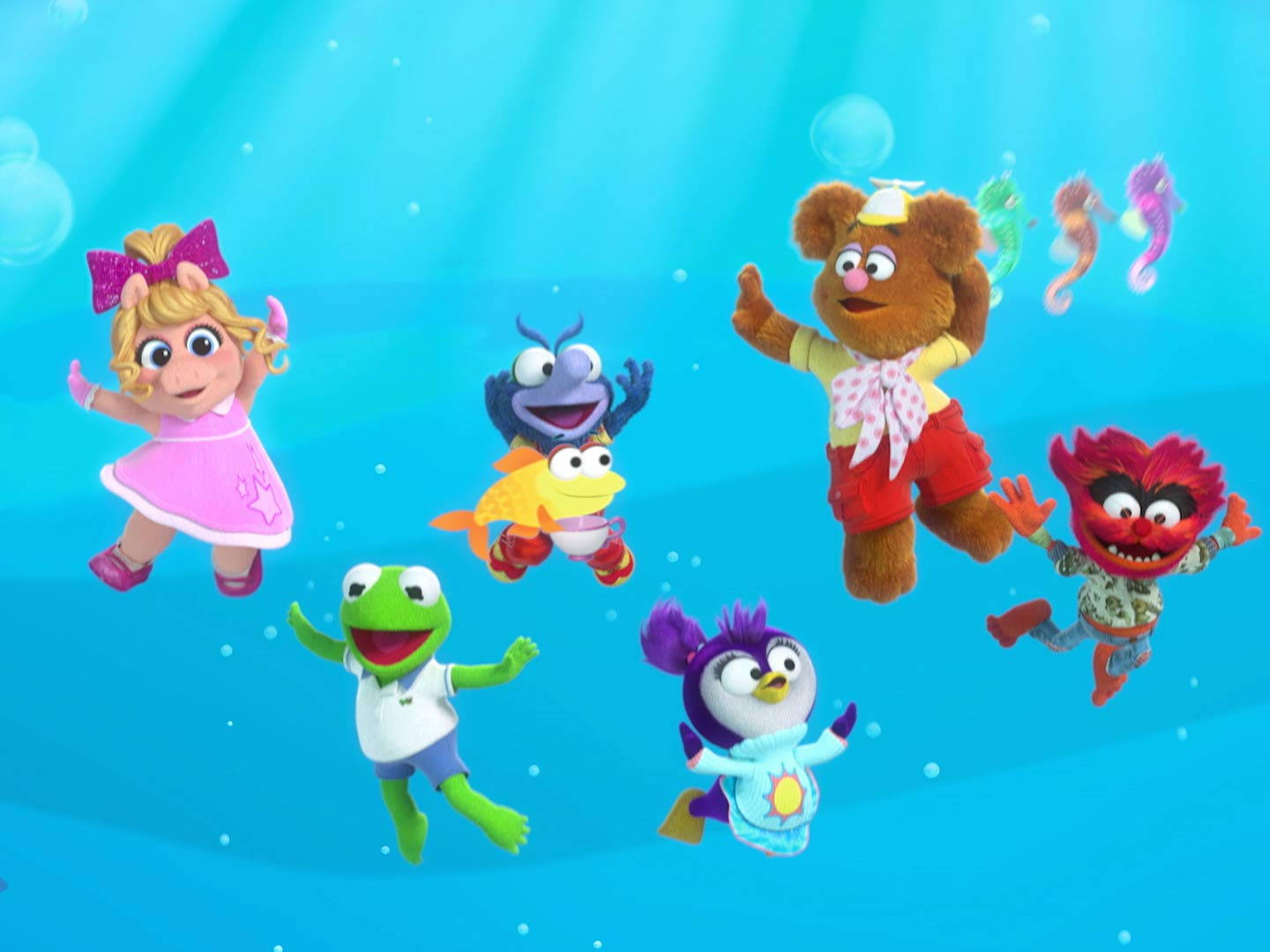 Muppet Babies, underwater, bubbles, HD Desktop Wallpaper