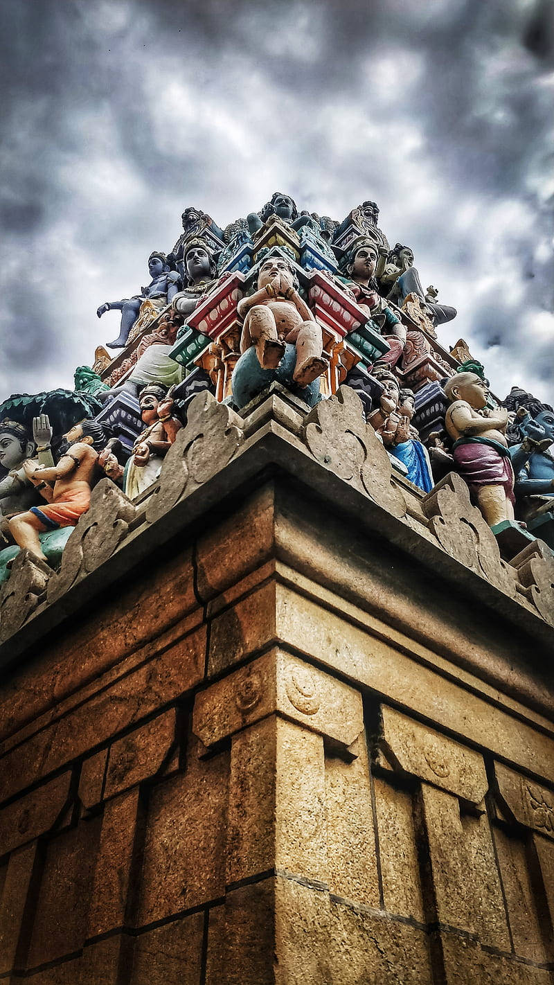 Murugan Temple, gopuram, vibrant, HD Phone Wallpaper