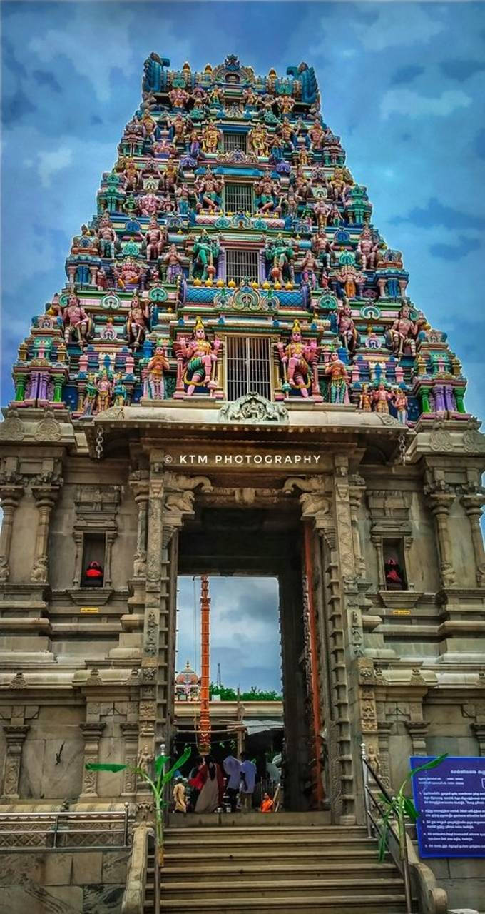 Murugan Temple, gopuram, vibrantly colored, HD Phone Wallpaper