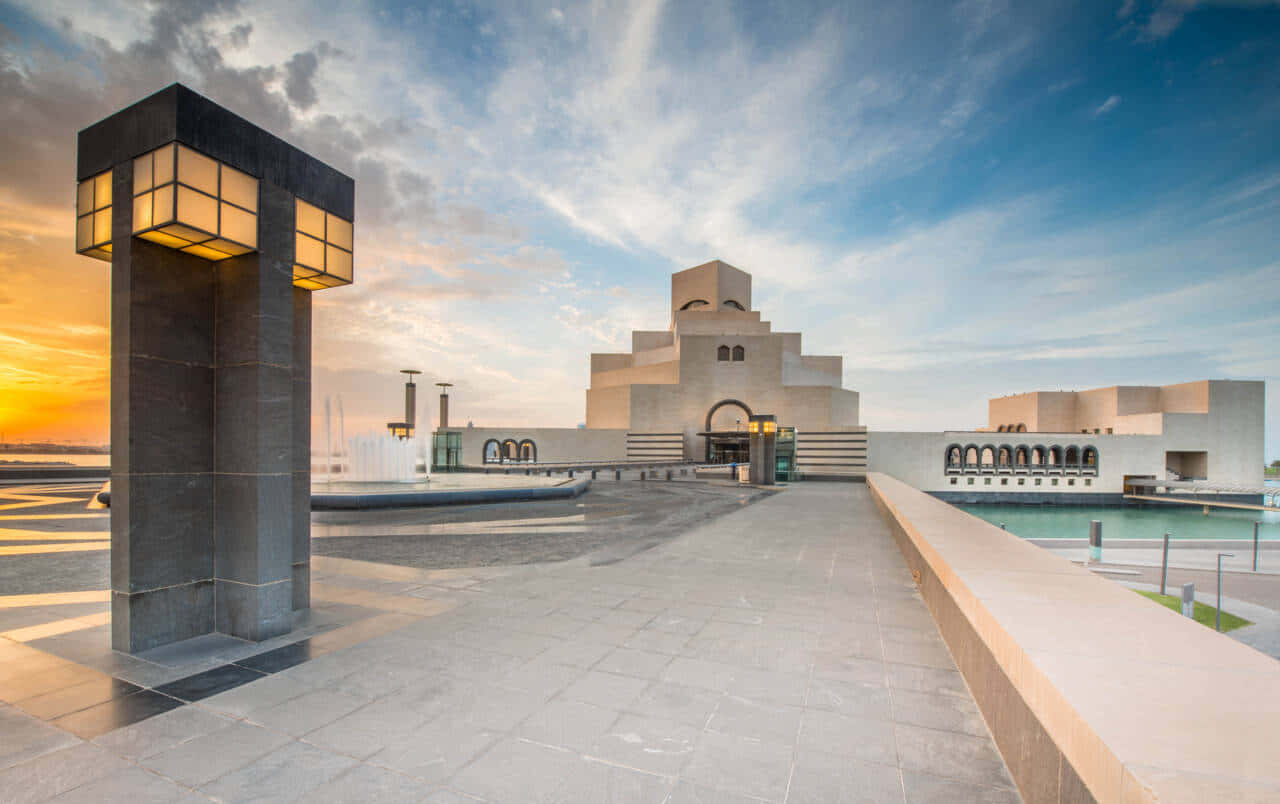 Museum Of Islamic Art, blue sky, sunset, HD Desktop Wallpaper