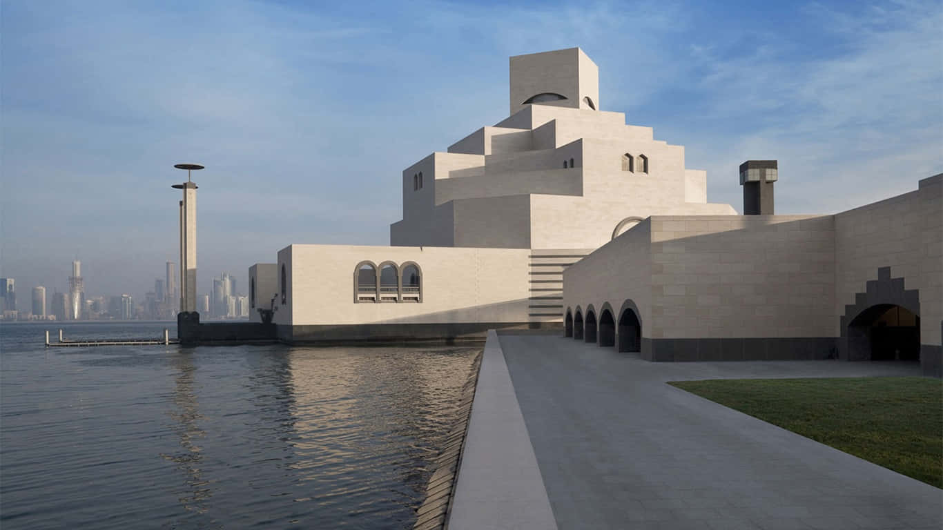 Museum Of Islamic Art, clear blue sky, waterfront, HD Desktop Wallpaper