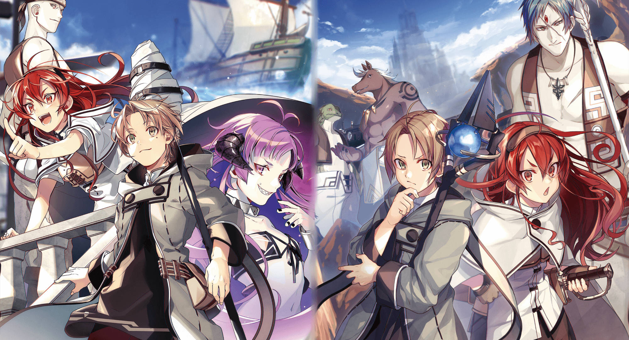 Mushoku Tensei, anime characters, fantasy attire, Full HD Desktop Wallpaper