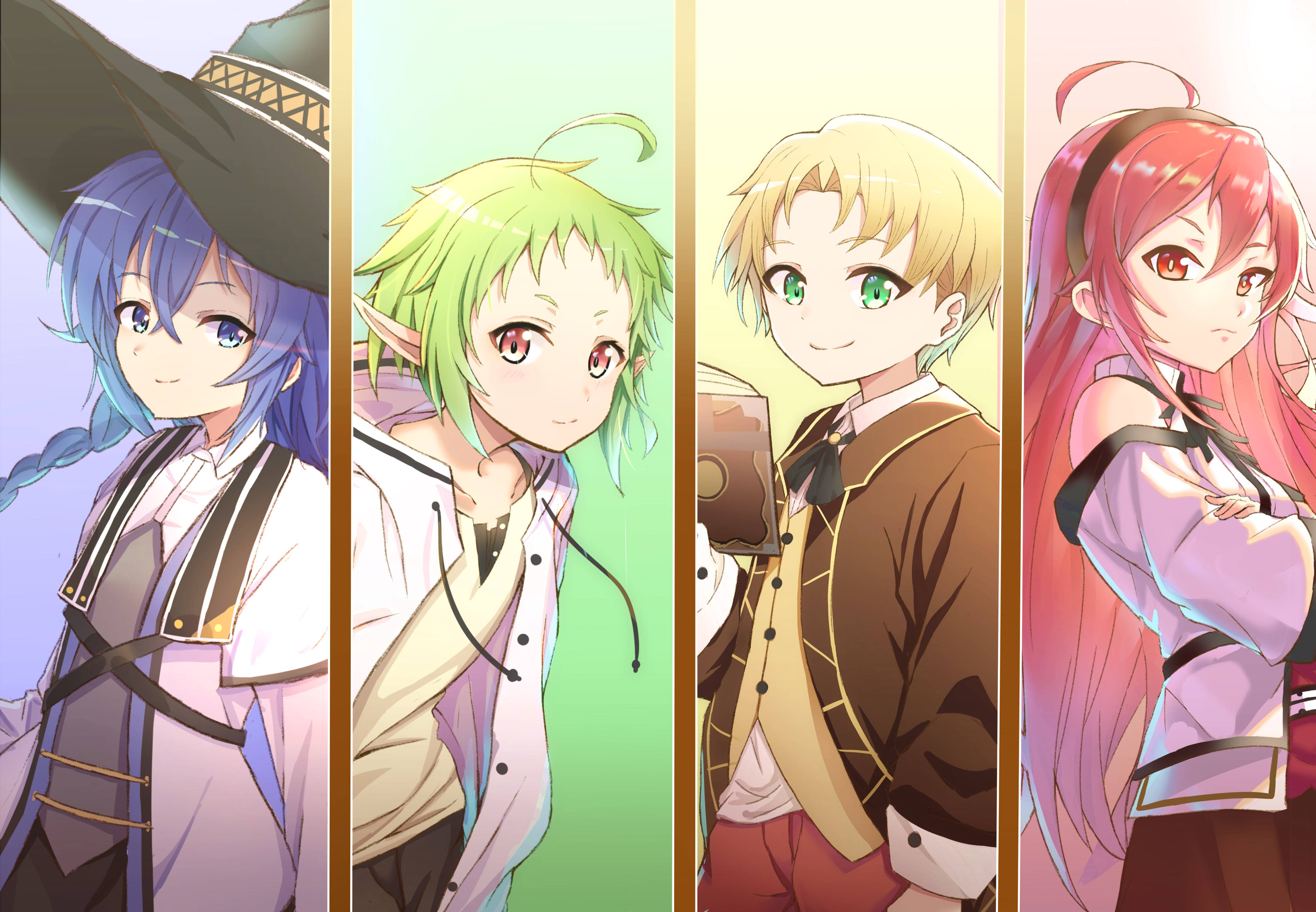 Mushoku Tensei, characters, collage art, 4K Desktop Wallpaper
