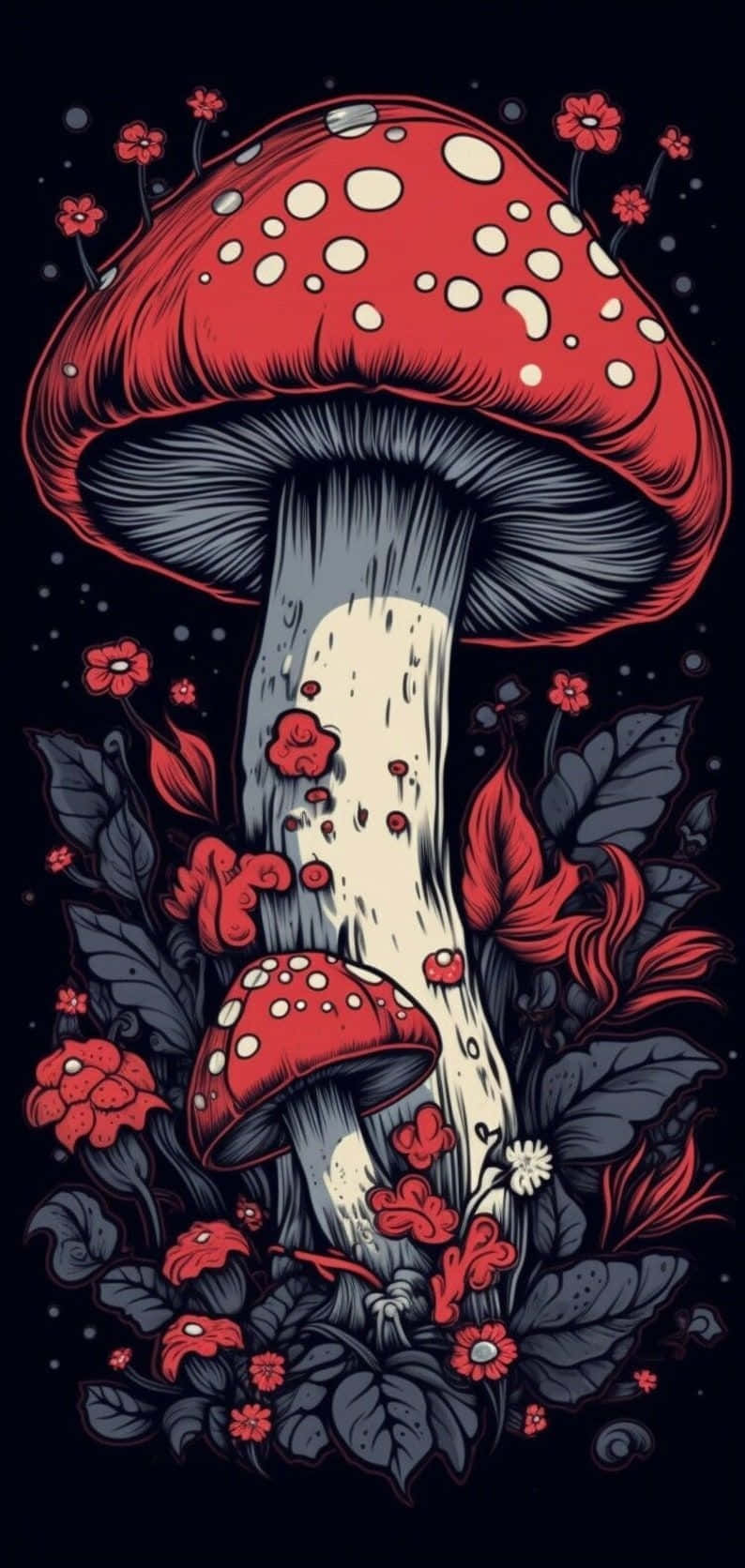 enchanted forest, red mushroom, white spots, HD Phone Wallpaper