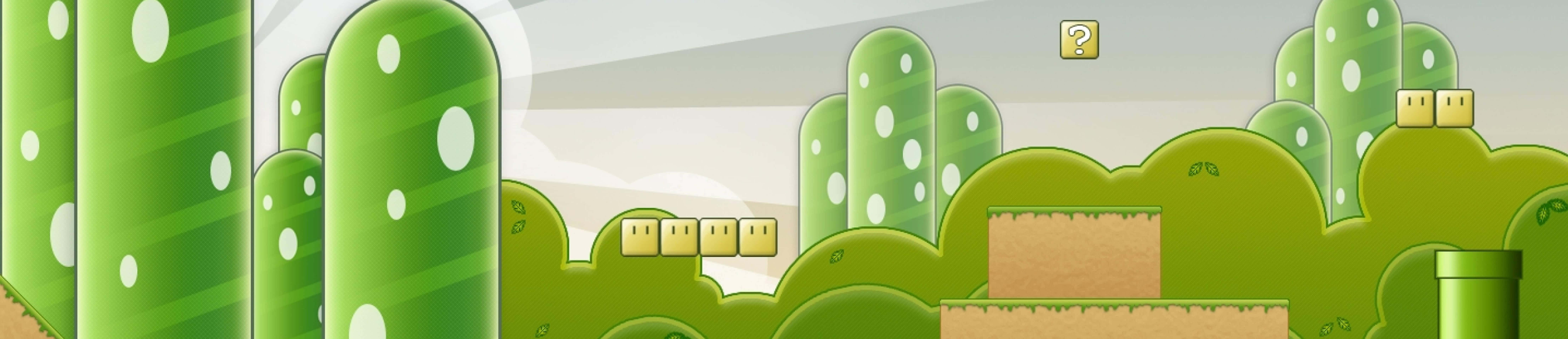 Mushroom Kingdom, vibrant green pipe, pixelated blocks, 8K Desktop Wallpaper