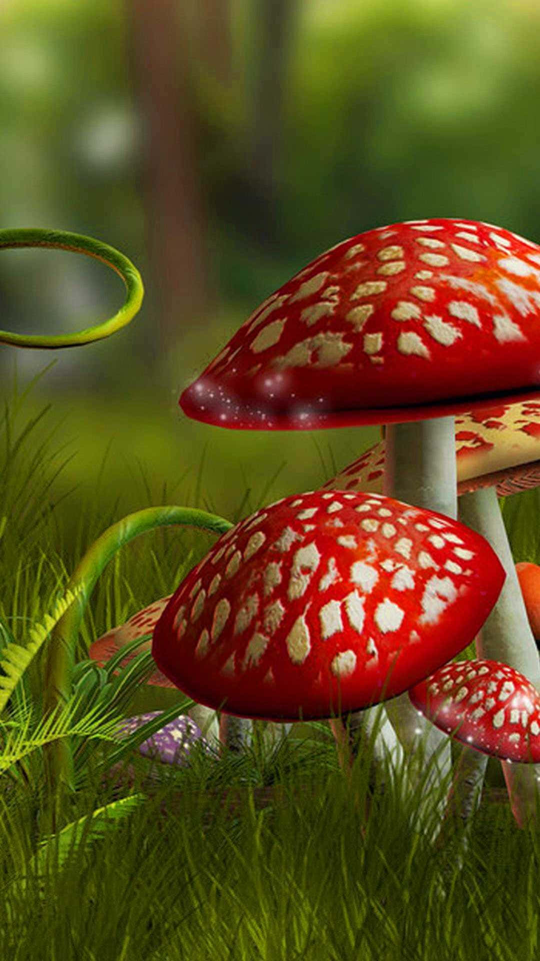 mushroom phone, red mushroom, white spots, Full HD Phone Wallpaper