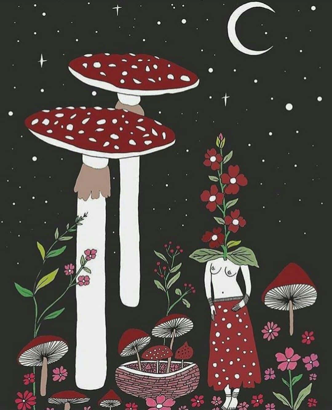mushroom phone, flower head, giant red mushrooms, HD Phone Wallpaper