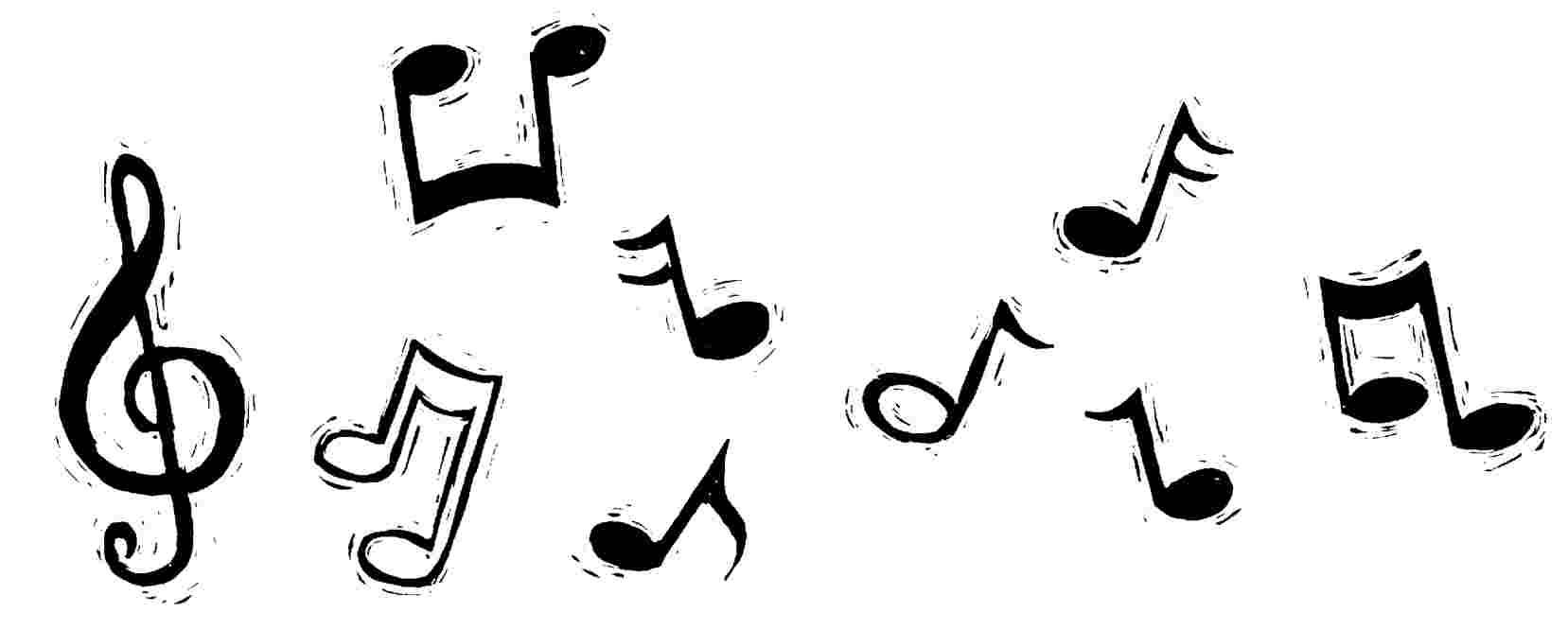 black ink, musical notes, treble clef, HD Desktop Wallpaper