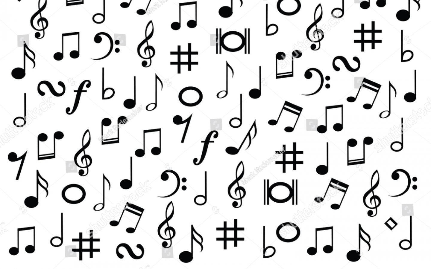 music symbols, black and white art, musical notes, HD Desktop Wallpaper