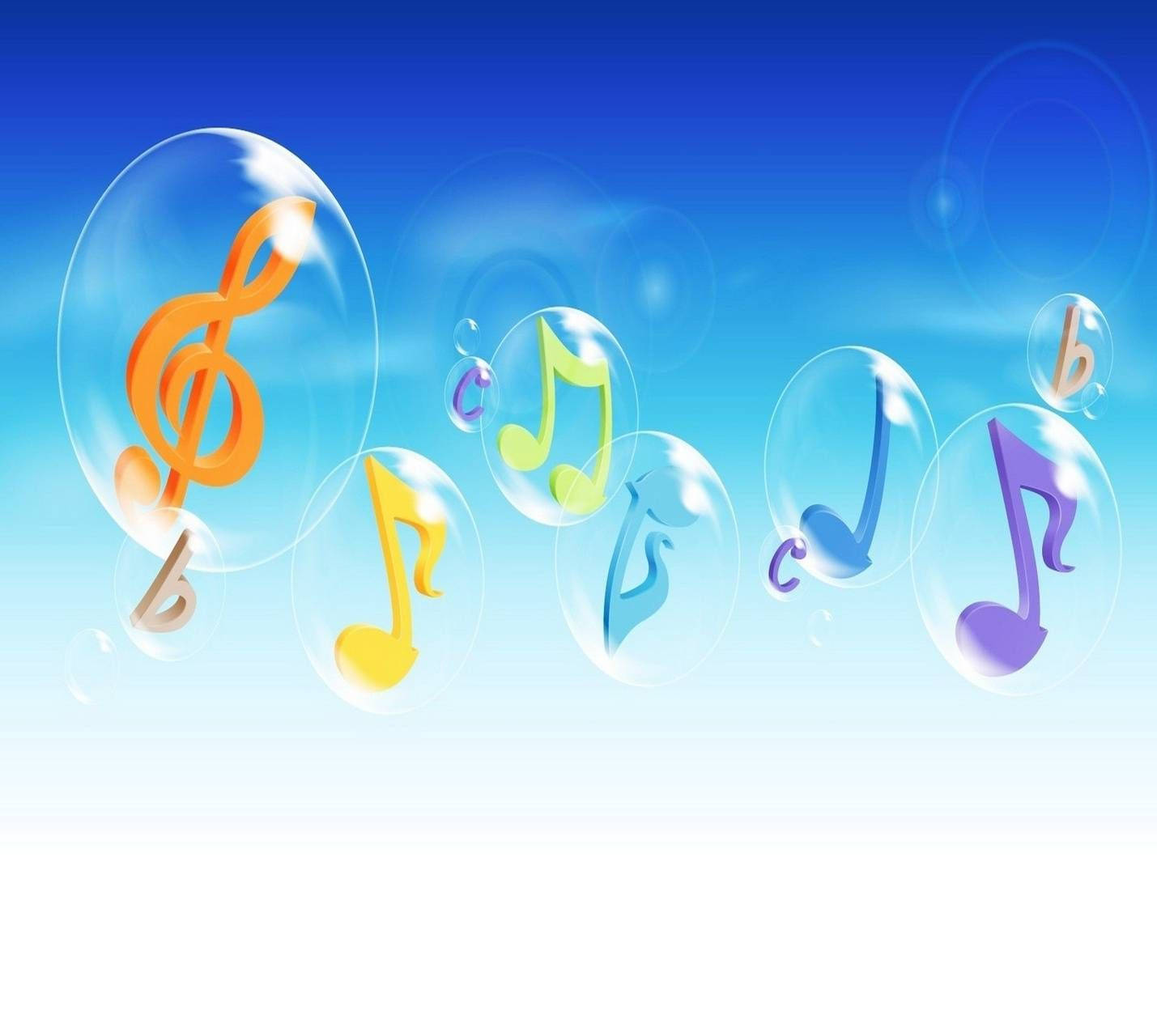 music symbols, bubbles, transparent bubbles, HD Desktop Wallpaper