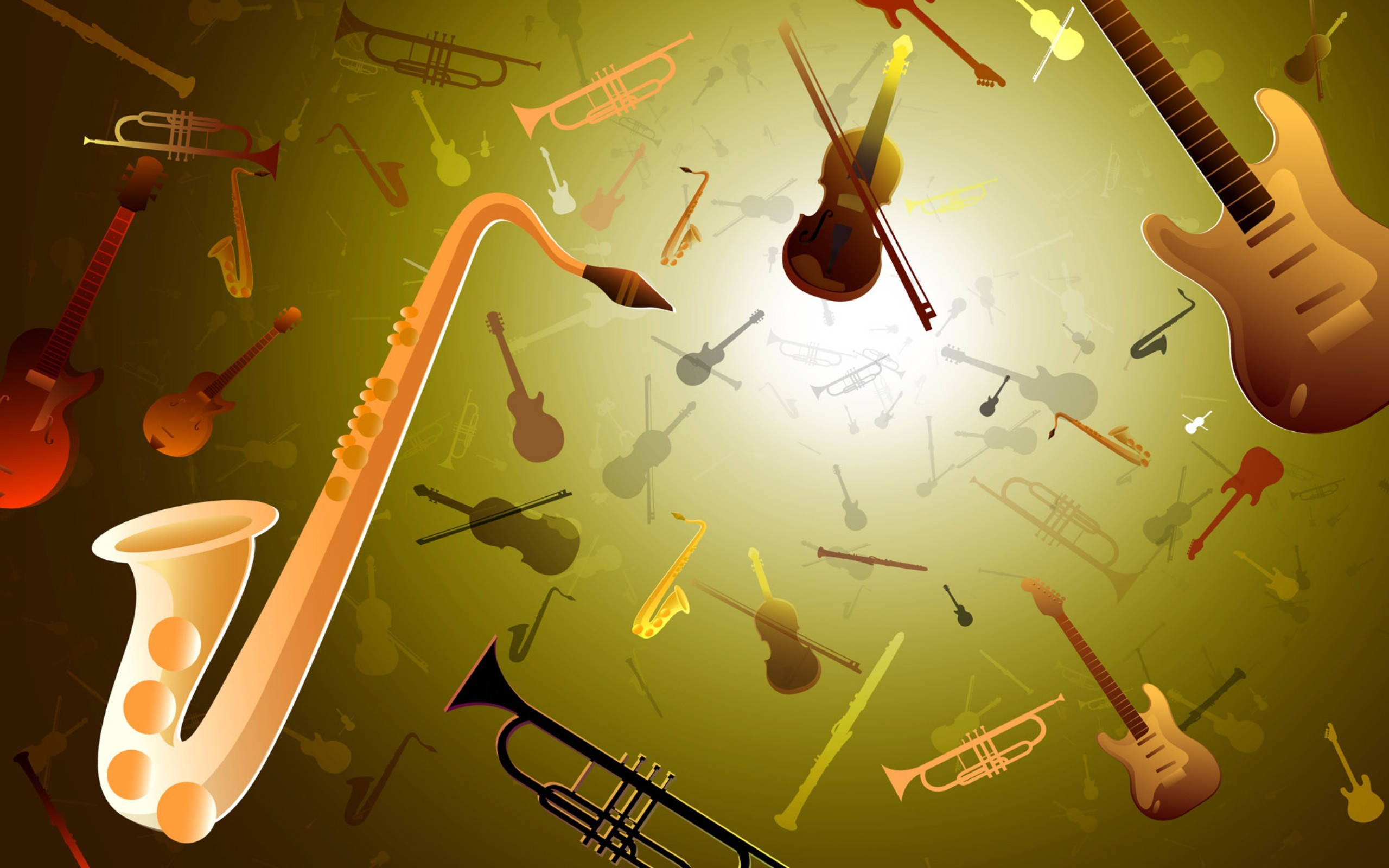 saxophones, guitars, violins, 2K Desktop Wallpaper