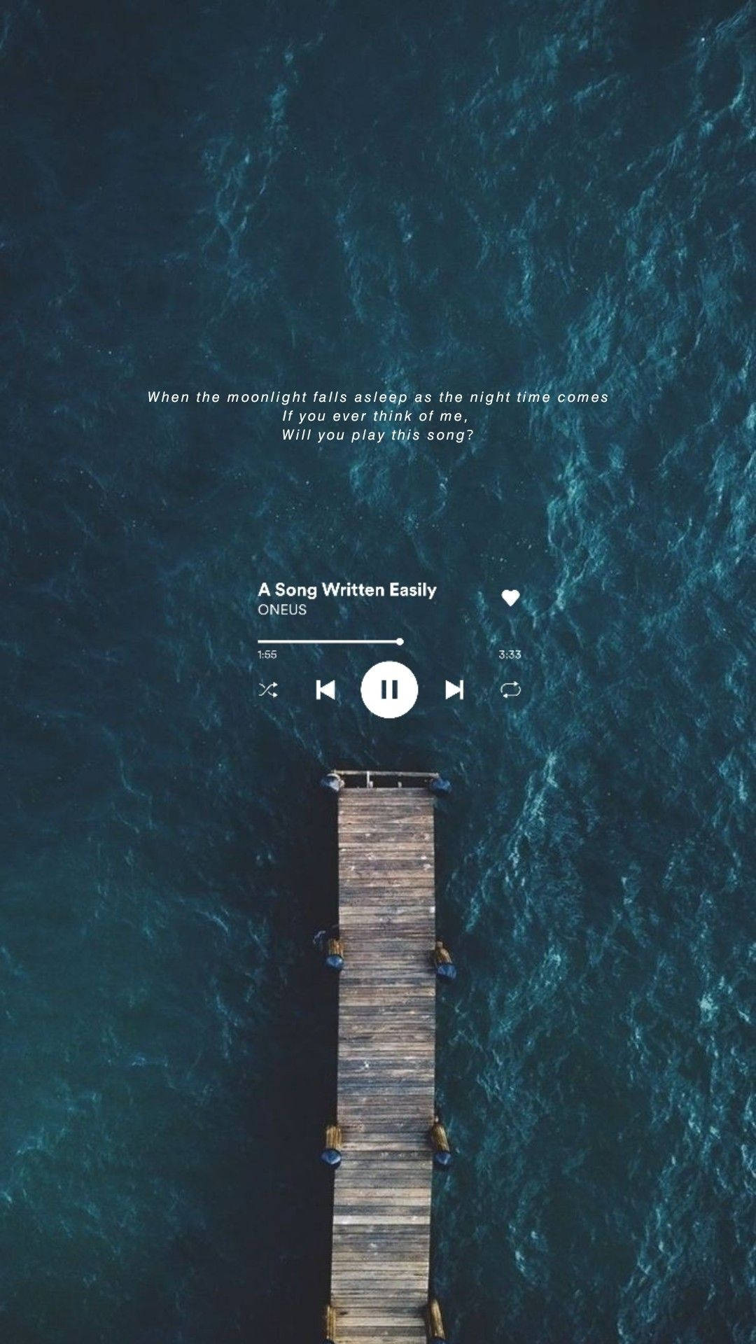 K-pop Music Aesthetic, wooden pier, deep teal ocean water, Full HD Phone Wallpaper