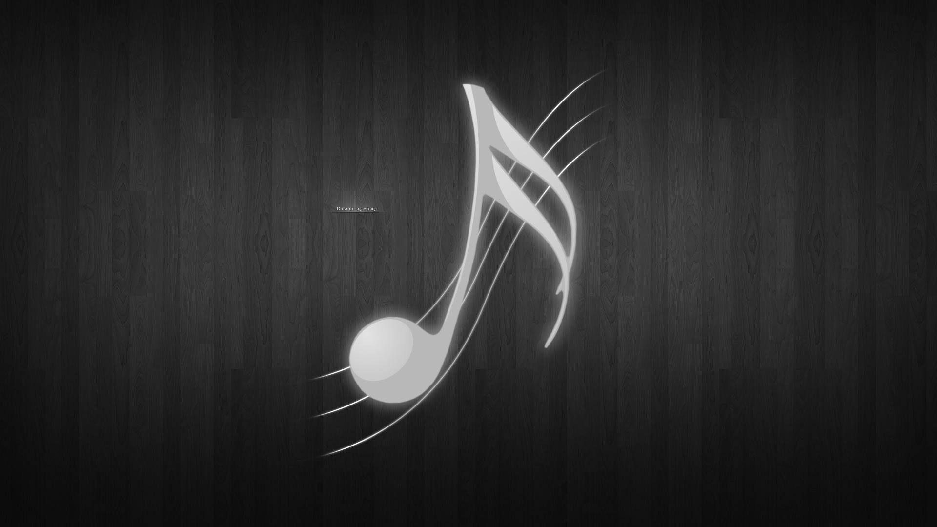 sixteenth note, glowing white musical note, dark wooden background, Full HD Desktop Wallpaper