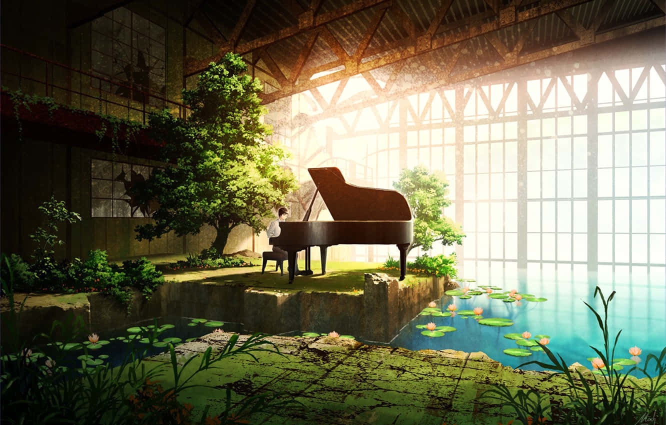 Music Anime, pianist, grand piano, HD Desktop Wallpaper