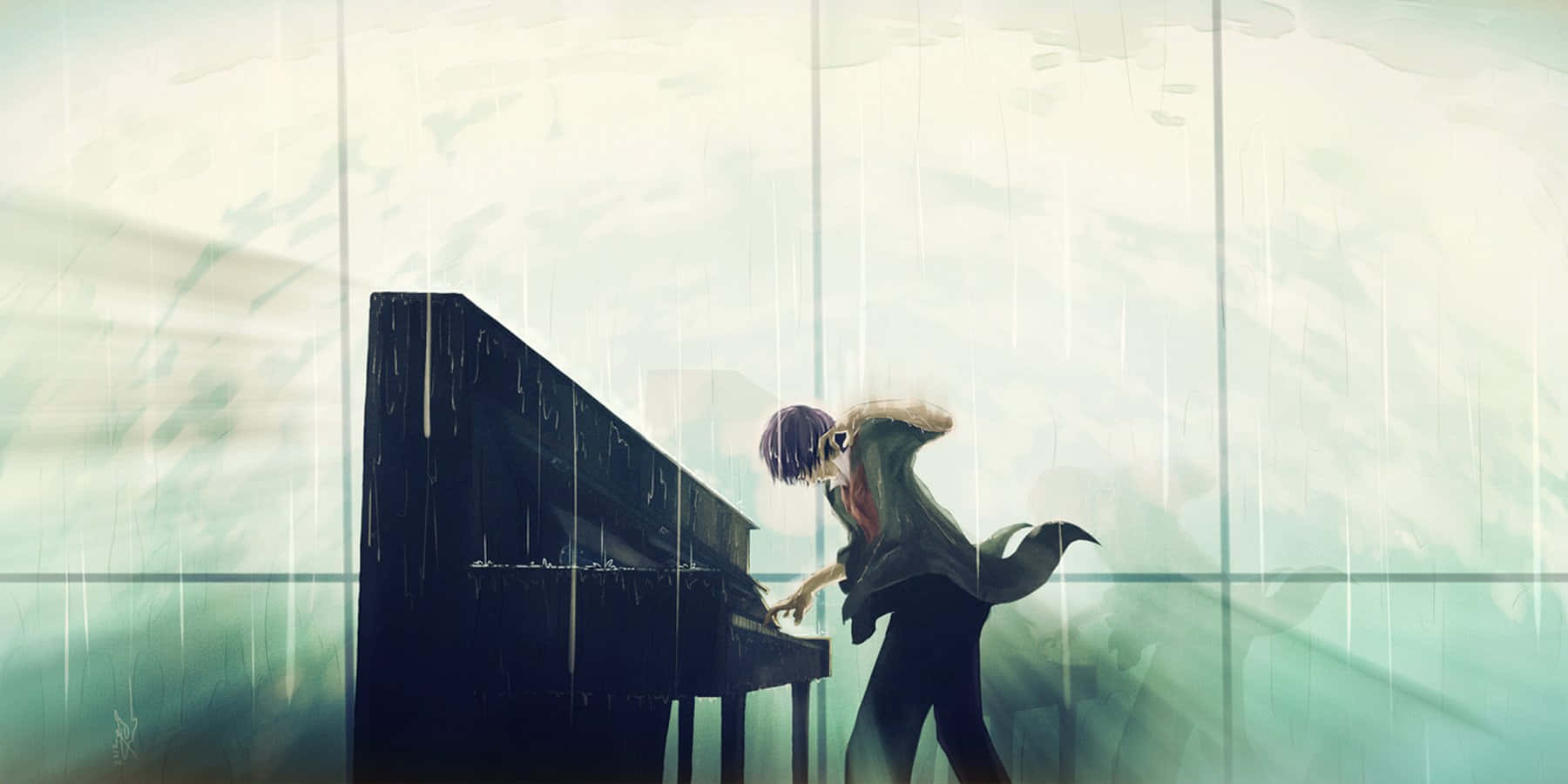 Music Anime, grand piano, anime figure, HD Desktop Wallpaper