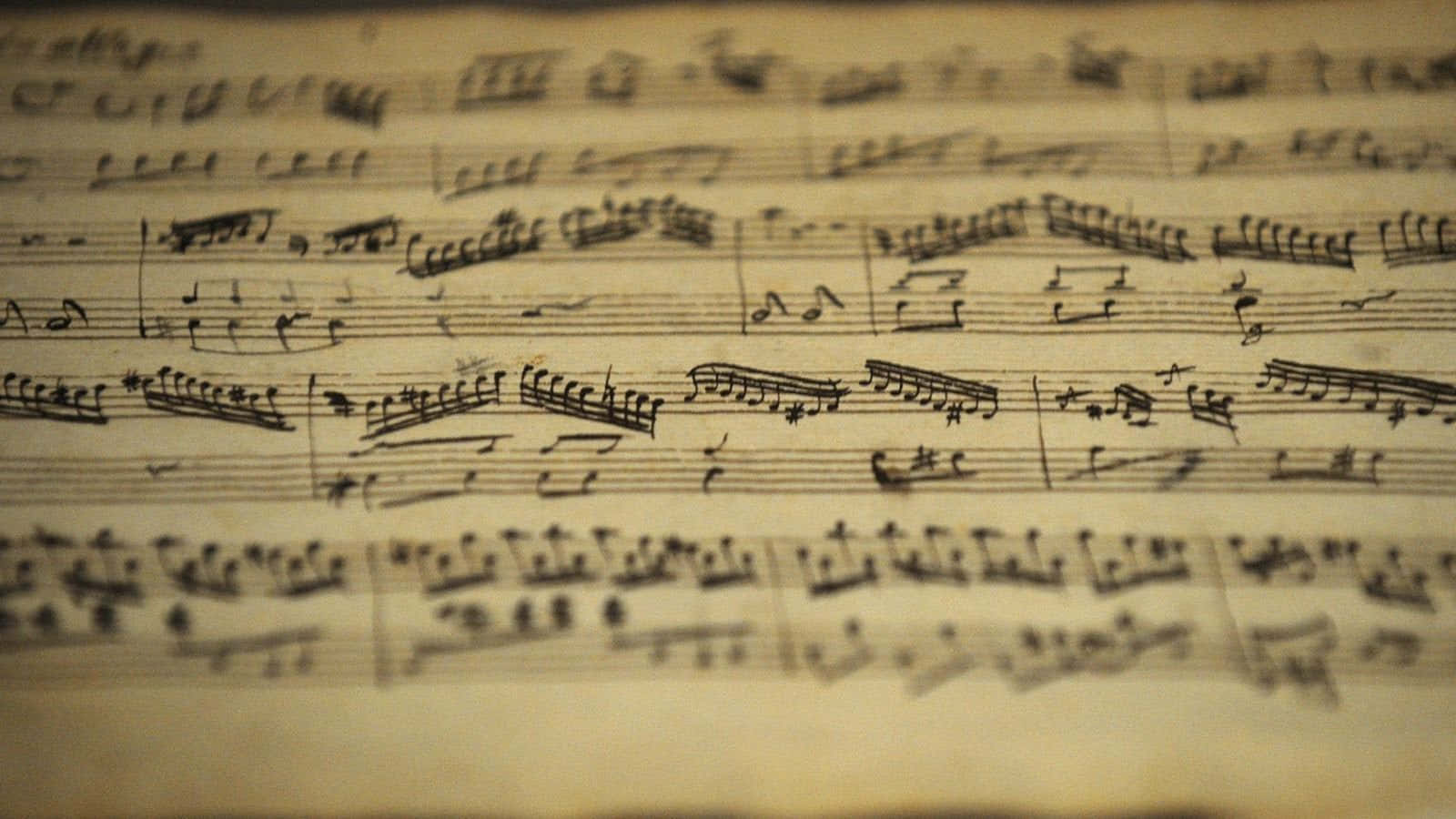 classical music, aged handwritten musical score, faded ink, HD Desktop Wallpaper