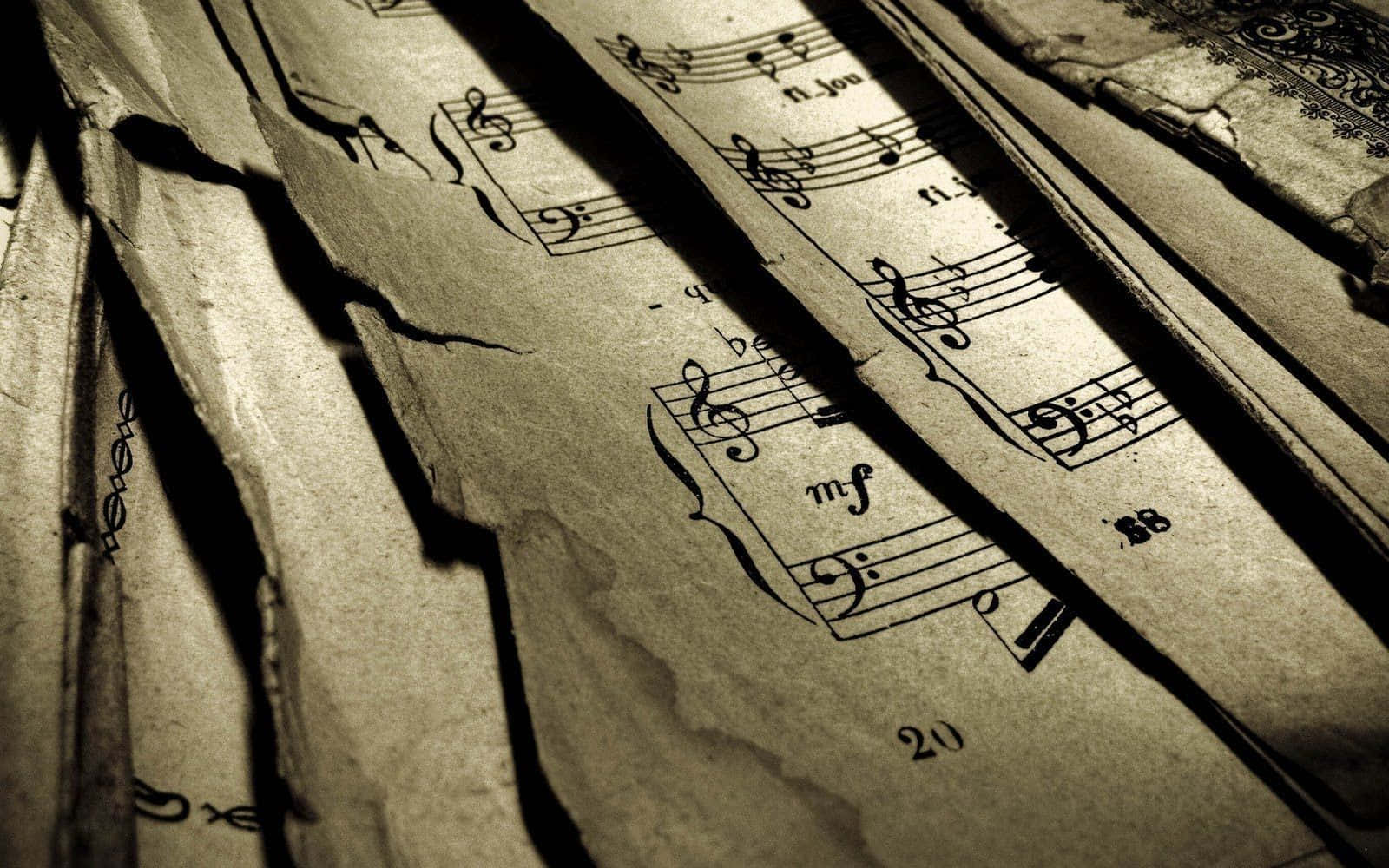 vintage sheet music, musical notes, faded ink, HD Desktop Wallpaper