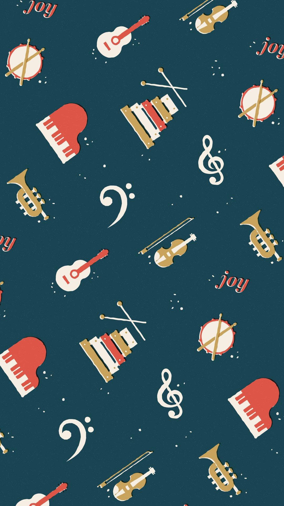Music Phone, musical instruments, notes, Full HD Phone Wallpaper
