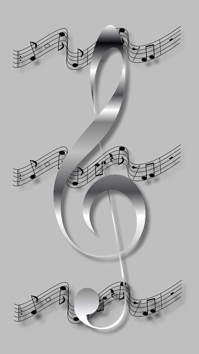 silver, musical note, treble clef, HD Phone Wallpaper