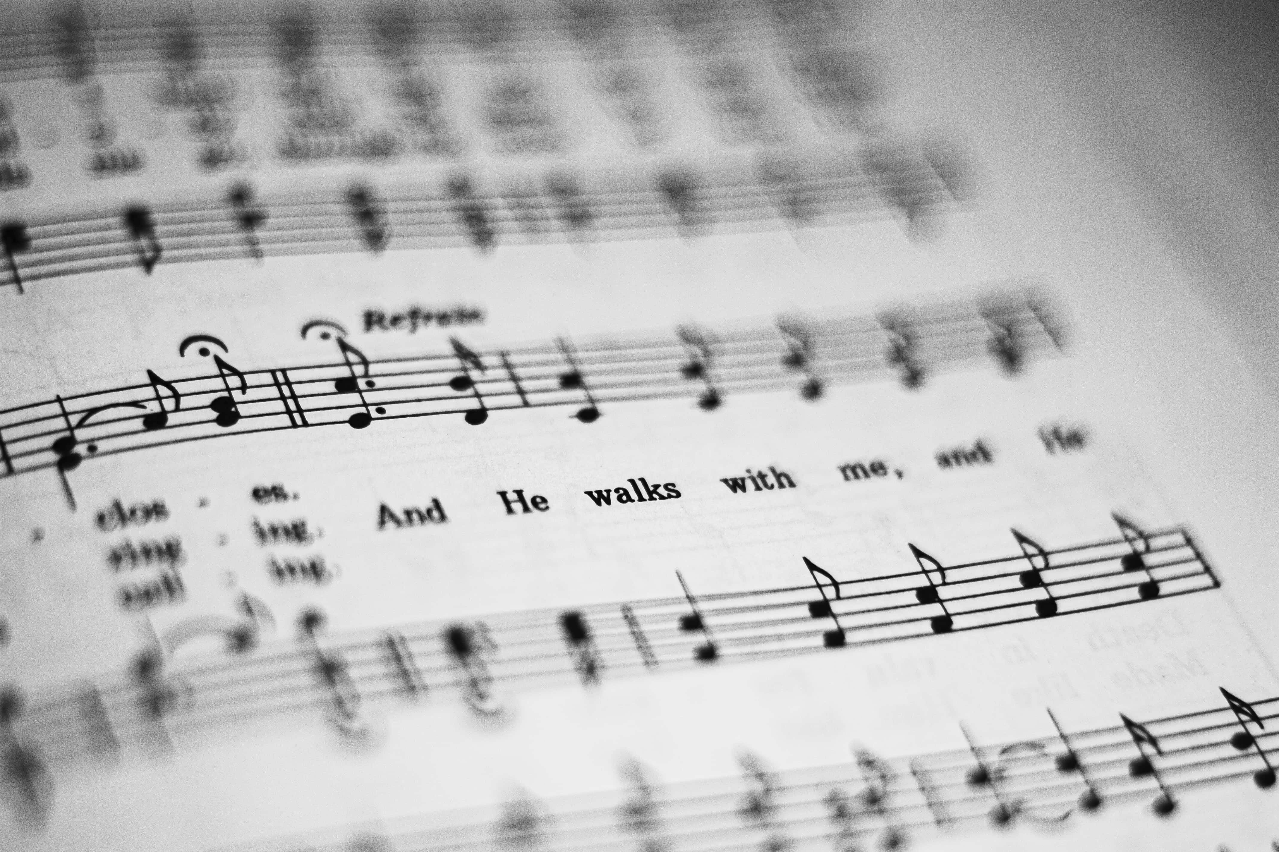 music notes, sheet music, lyrics, 4K Desktop Wallpaper
