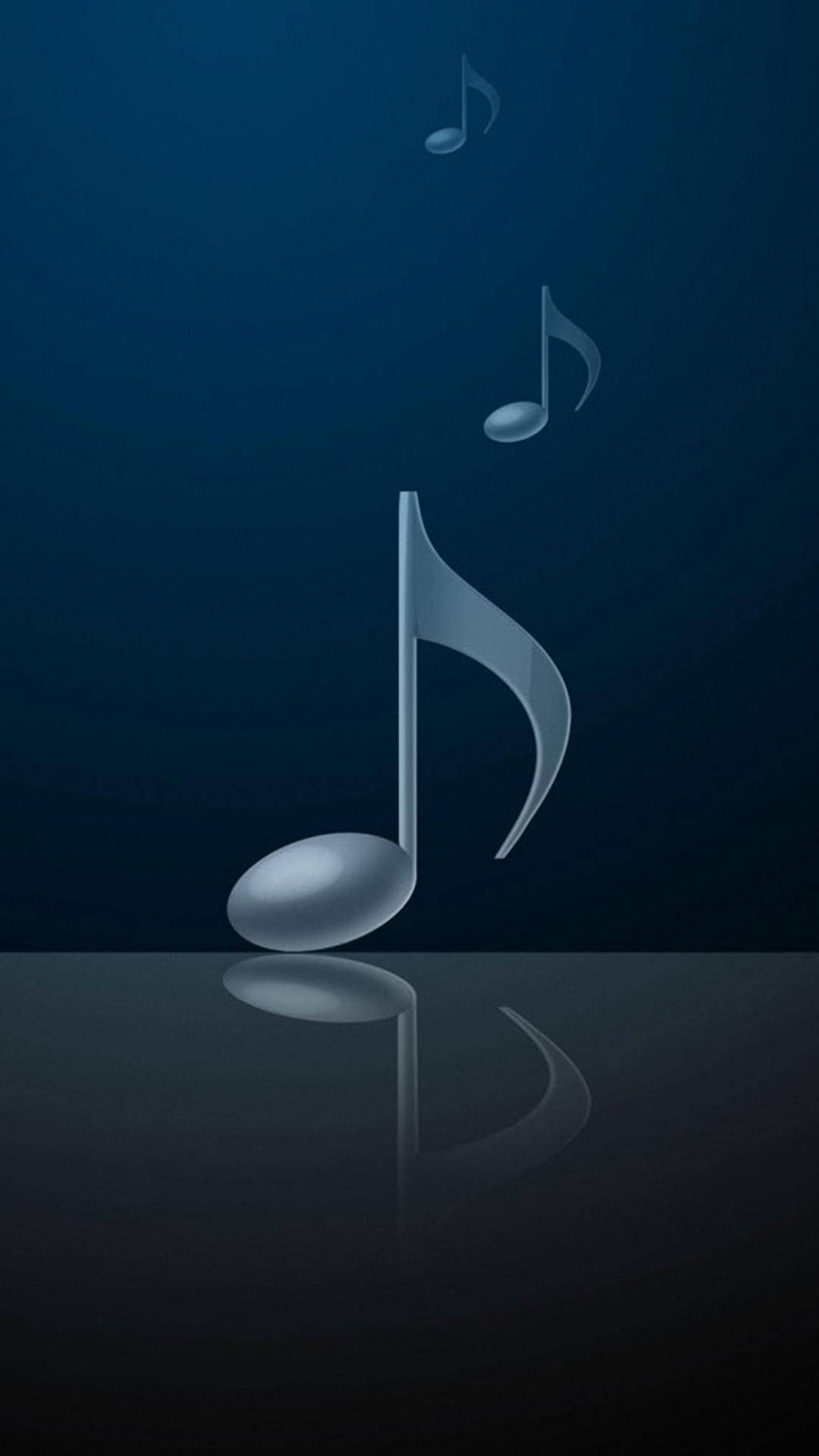 quaver note, sleek silver musical note, reflective surface, Full HD Phone Wallpaper
