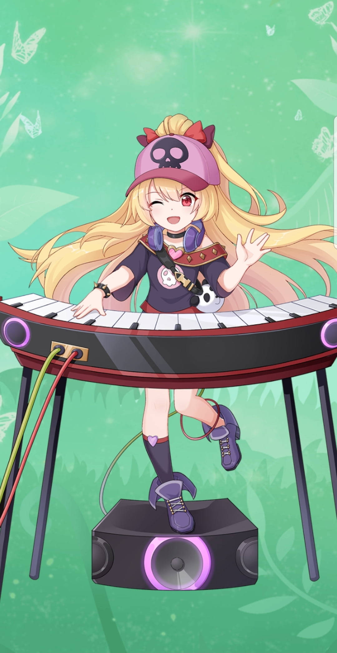 Music Phone, anime girl, blonde hair, Full HD Phone Wallpaper