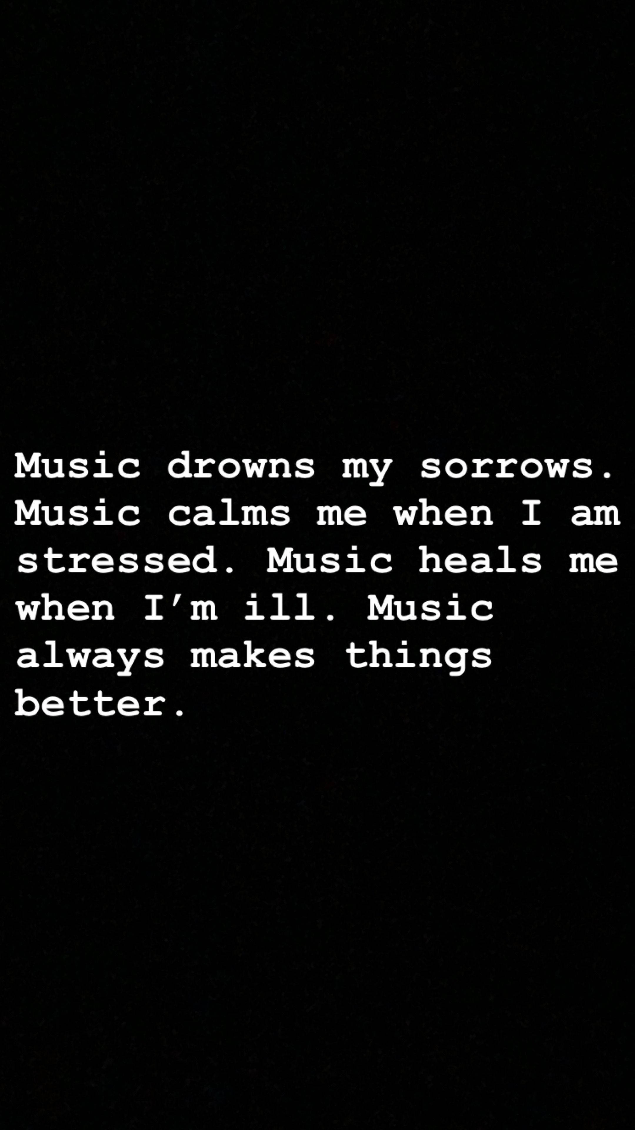 Music Phone, white text, black background, 4K Phone Wallpaper