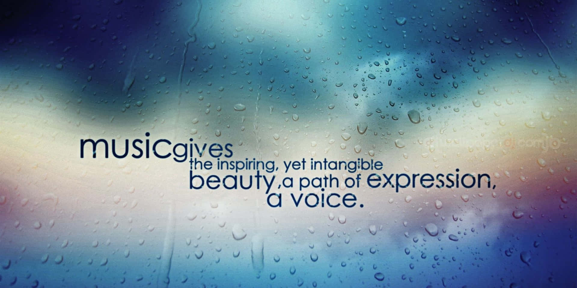 Music quotes, Raindrops, window, Full HD Desktop Wallpaper