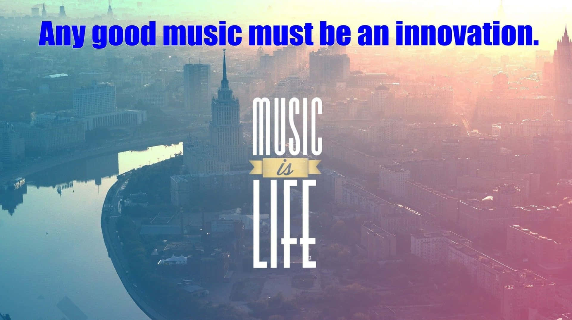 sunrise, cityscape, text overlay, Full HD Desktop Wallpaper