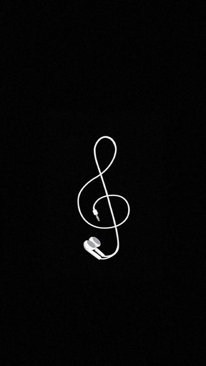music symbols, treble clef, earphones, HD Phone Wallpaper