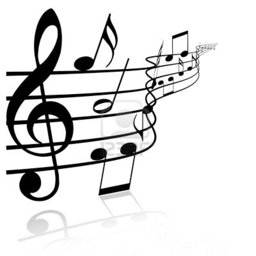 music notes, treble clef, black, SD Desktop Wallpaper