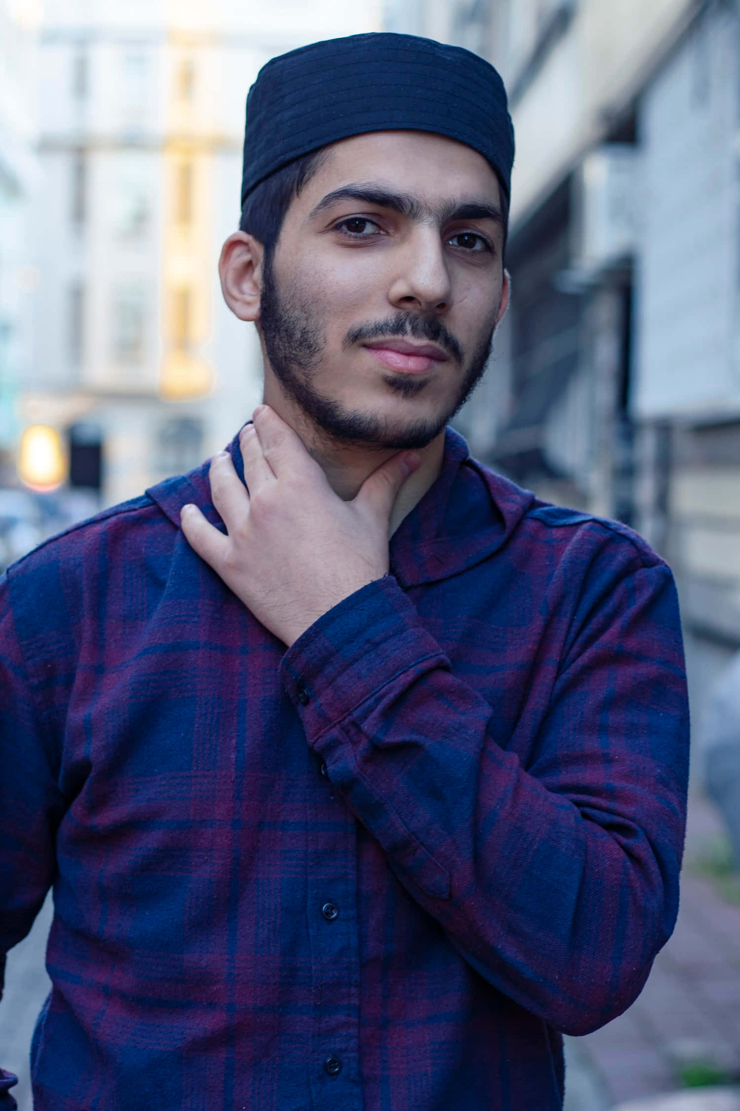 Muslim Boy, dark cap, plaid shirt, Full HD Phone Wallpaper
