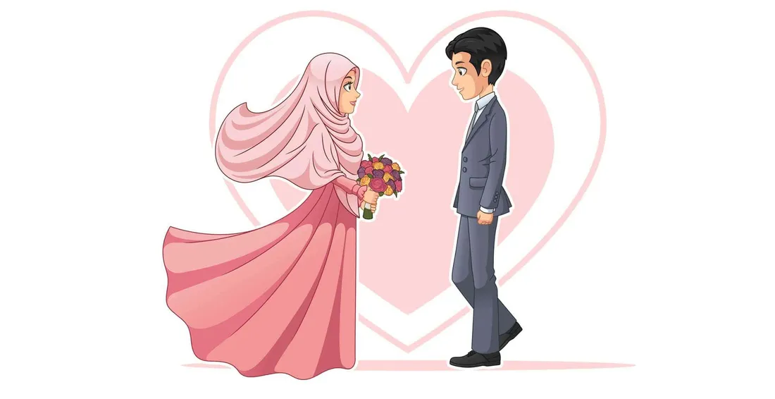 Muslim Couple Cartoon
