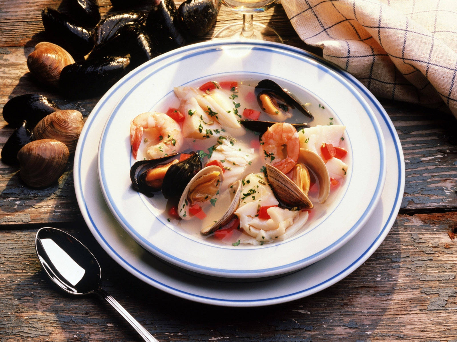 Mussels, Clams, Seafood Soup, HD Desktop Wallpaper