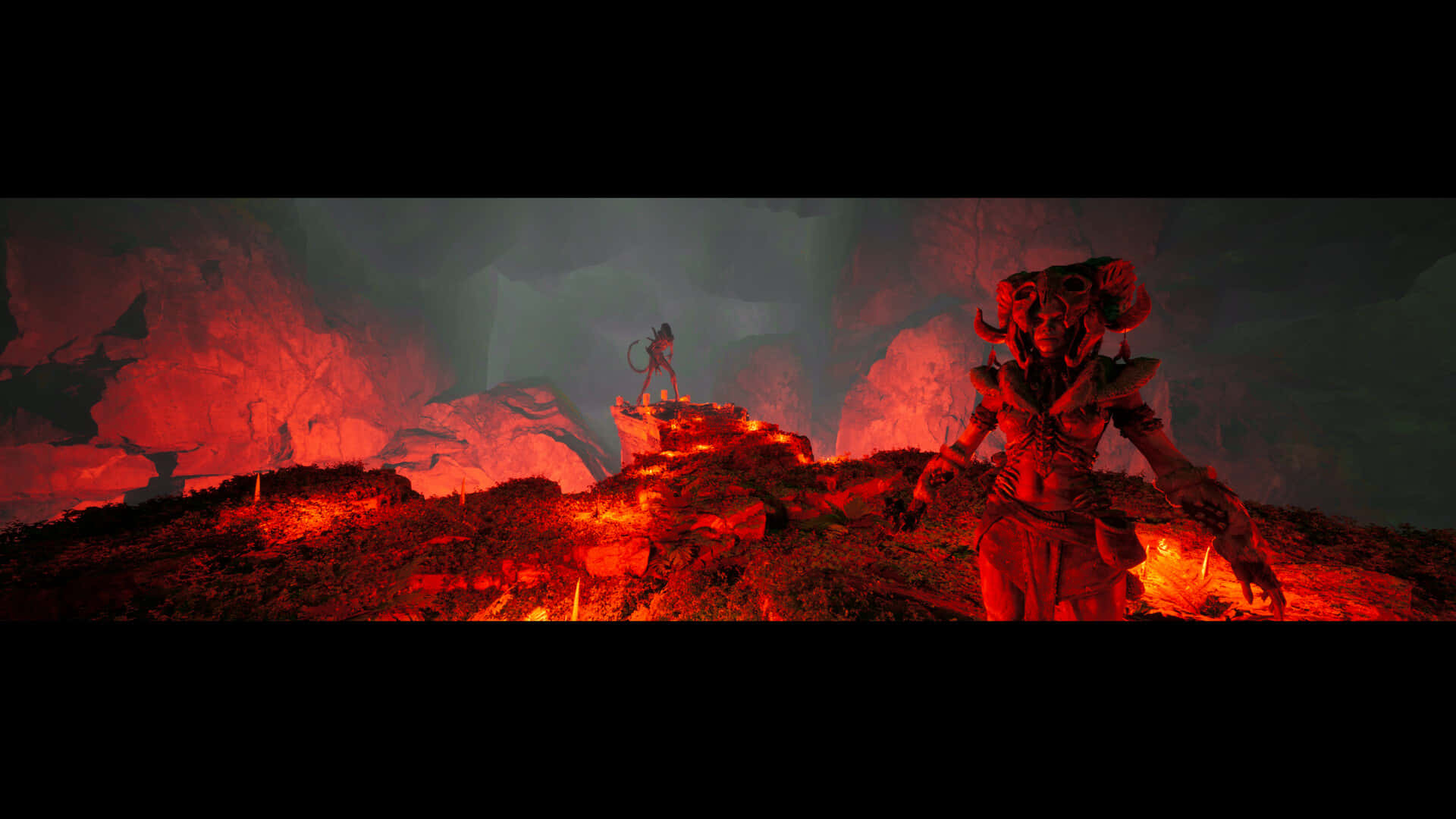 Mustafar, glowing lava field, fiery cavern, Full HD Desktop Wallpaper