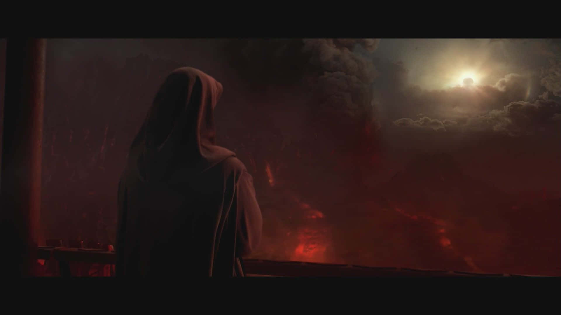 Mustafar, hooded figure, balcony, Full HD Desktop Wallpaper