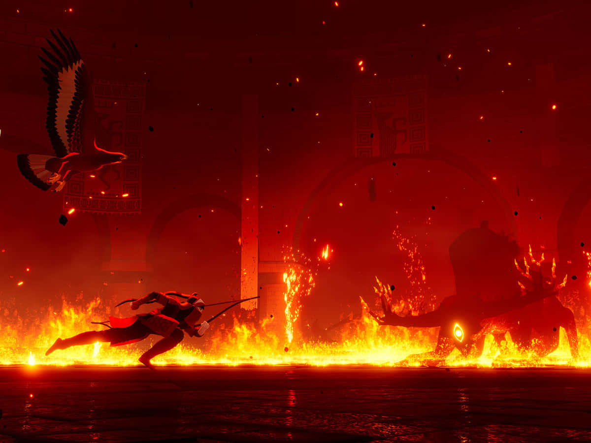 Mustafar, fiery battlefield, lava-filled landscape, SD Desktop Wallpaper
