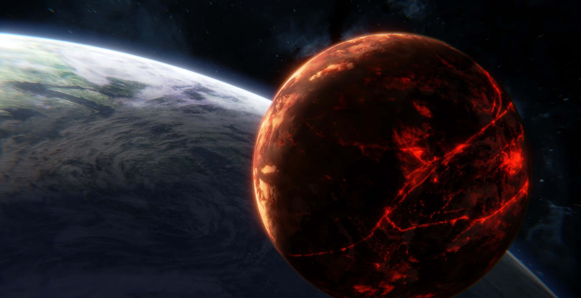 Mustafar, lava rivers, dark rocky landscape, HD Desktop Wallpaper