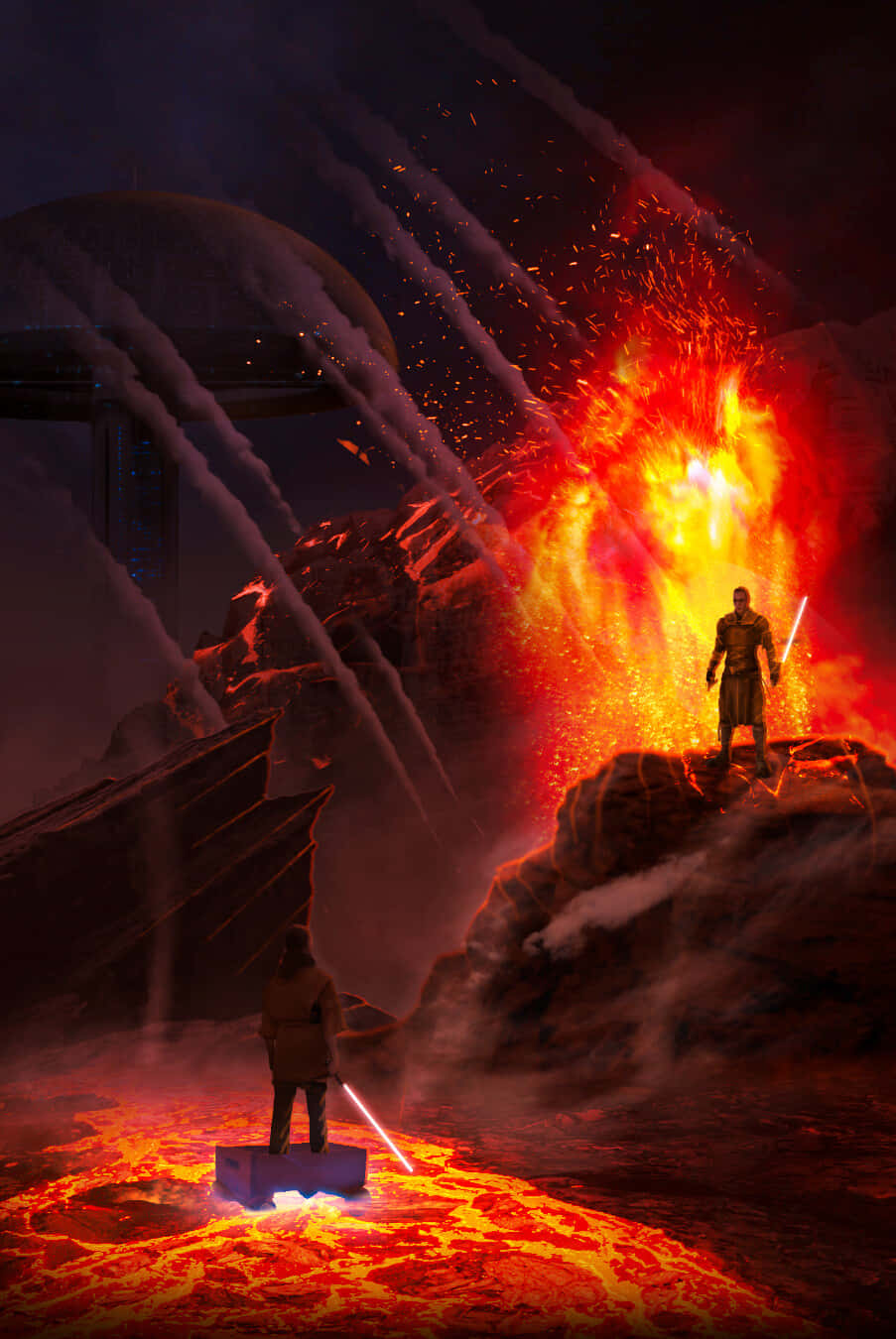Mustafar, volcanic rock, erupting lava, HD Phone Wallpaper