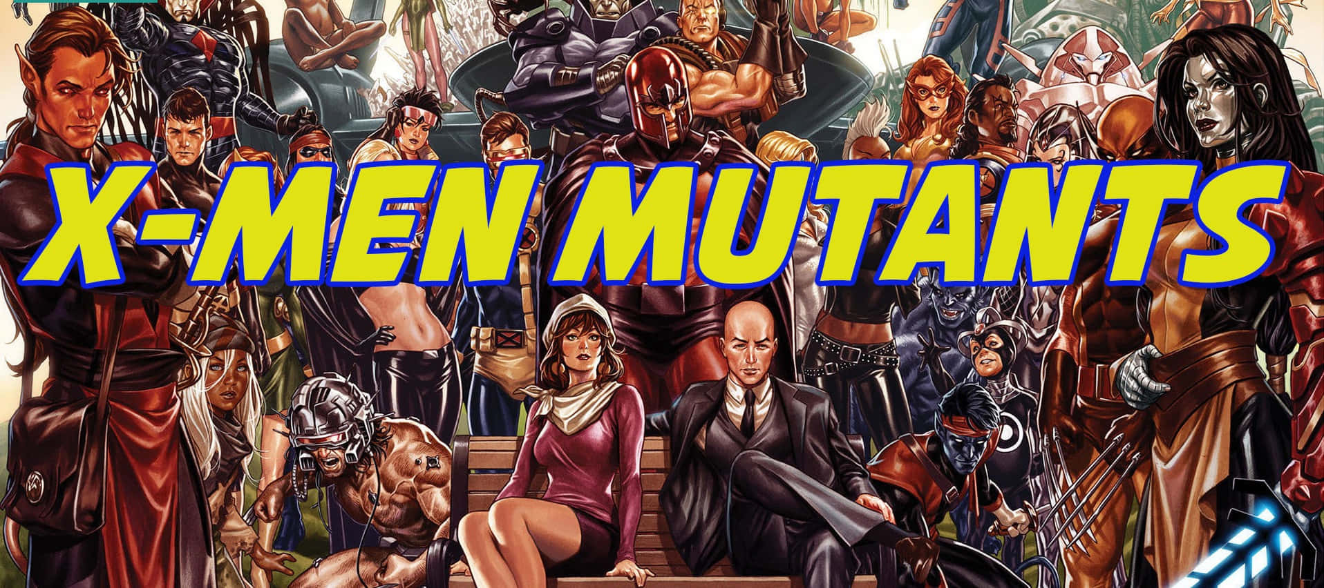 X-Men, mutants, yellow text, HD Desktop Wallpaper