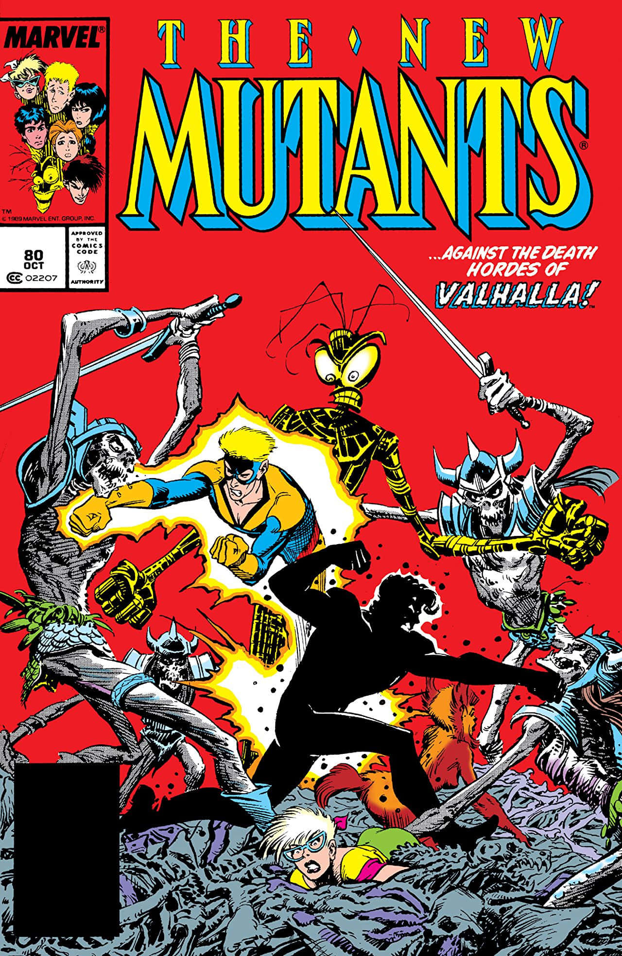 The New Mutants, skeletal warriors, fiery red background, Full HD Phone Wallpaper