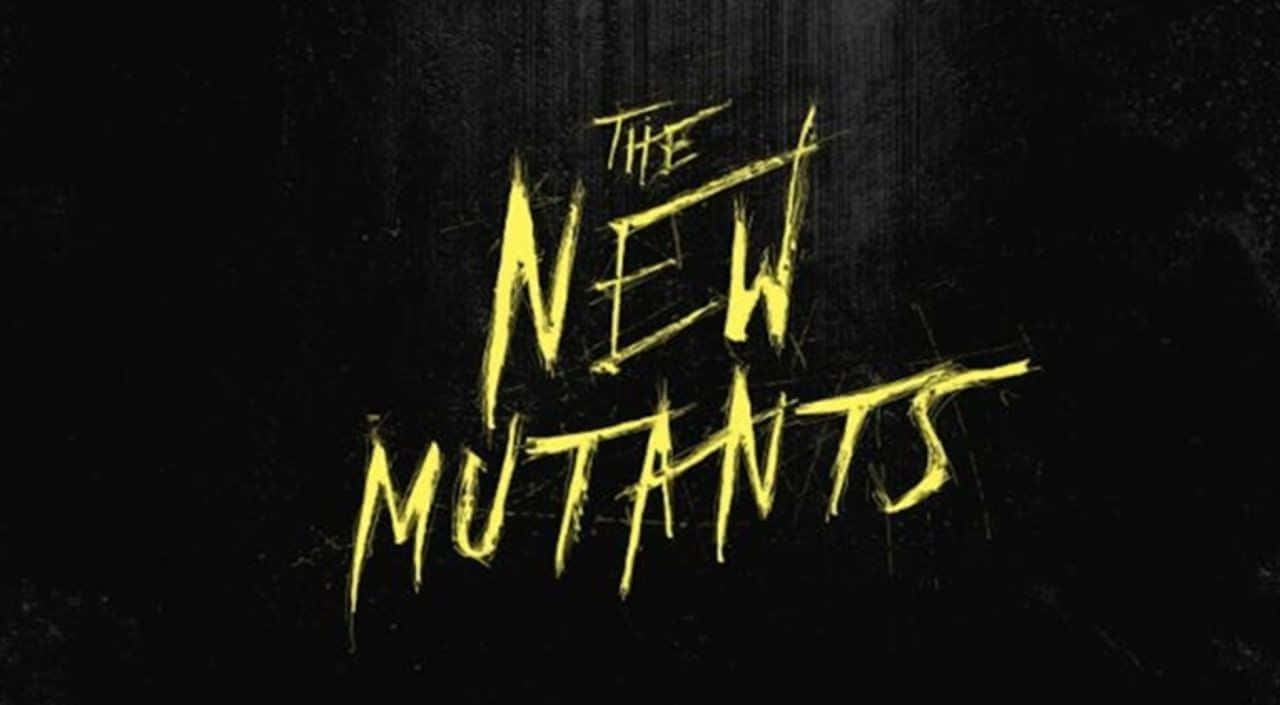 The New Mutants, yellow graffiti-style text, black textured background, HD Desktop Wallpaper